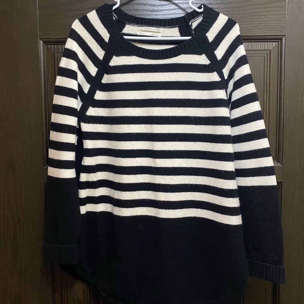 Anthropologie Striped Black and White Women's Sweater